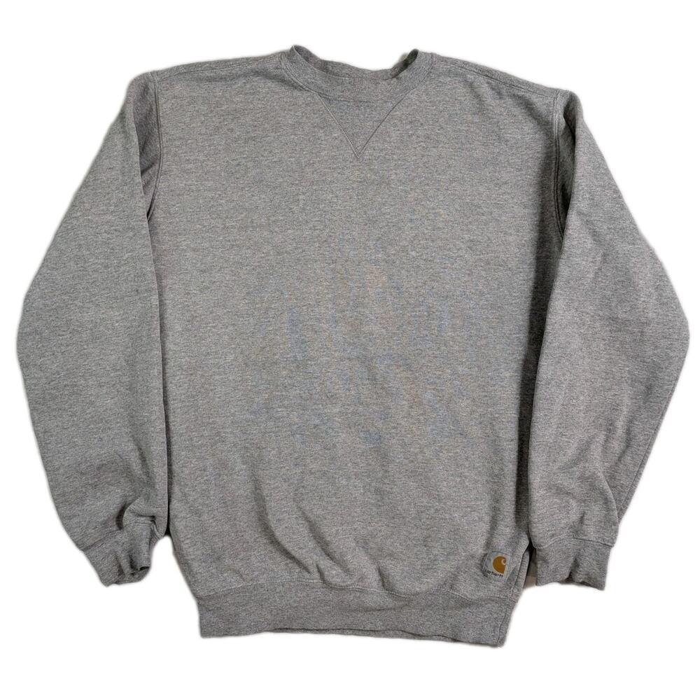 Carhartt Crewneck Sweatshirt Pullover Men's Size Small Gray Logo Cotton Comfort